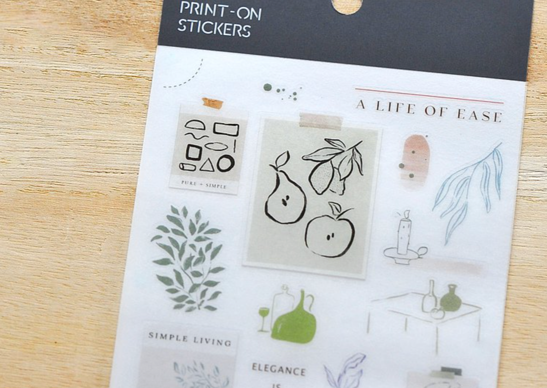MU Print-On Stickers-178 Simple Living - Smidapaper Ikigai Shop