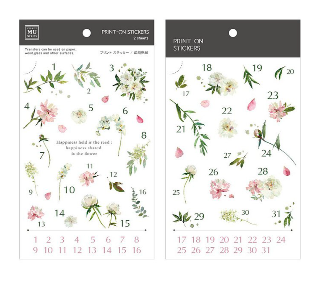 MU Print-On Stickers-168 Happiness Shared - Smidapaper Ikigai Shop