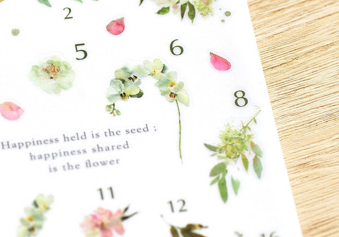 MU Print-On Stickers-168 Happiness Shared - Smidapaper Ikigai Shop