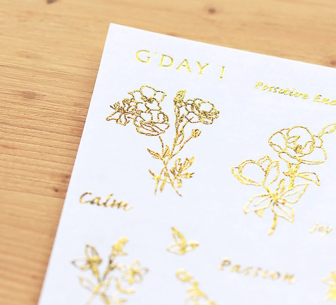 MU Gold Foil Print-On Stickers-01 - Smidapaper Ikigai Shop
