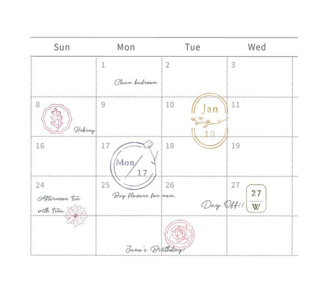 MU Craft My Icon Stamp No. 15: Spring Blooms - Smidapaper Ikigai Shop