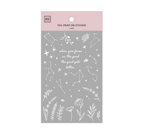 MU Silver Foil Print-On Stickers-02 - Smidapaper Ikigai Shop