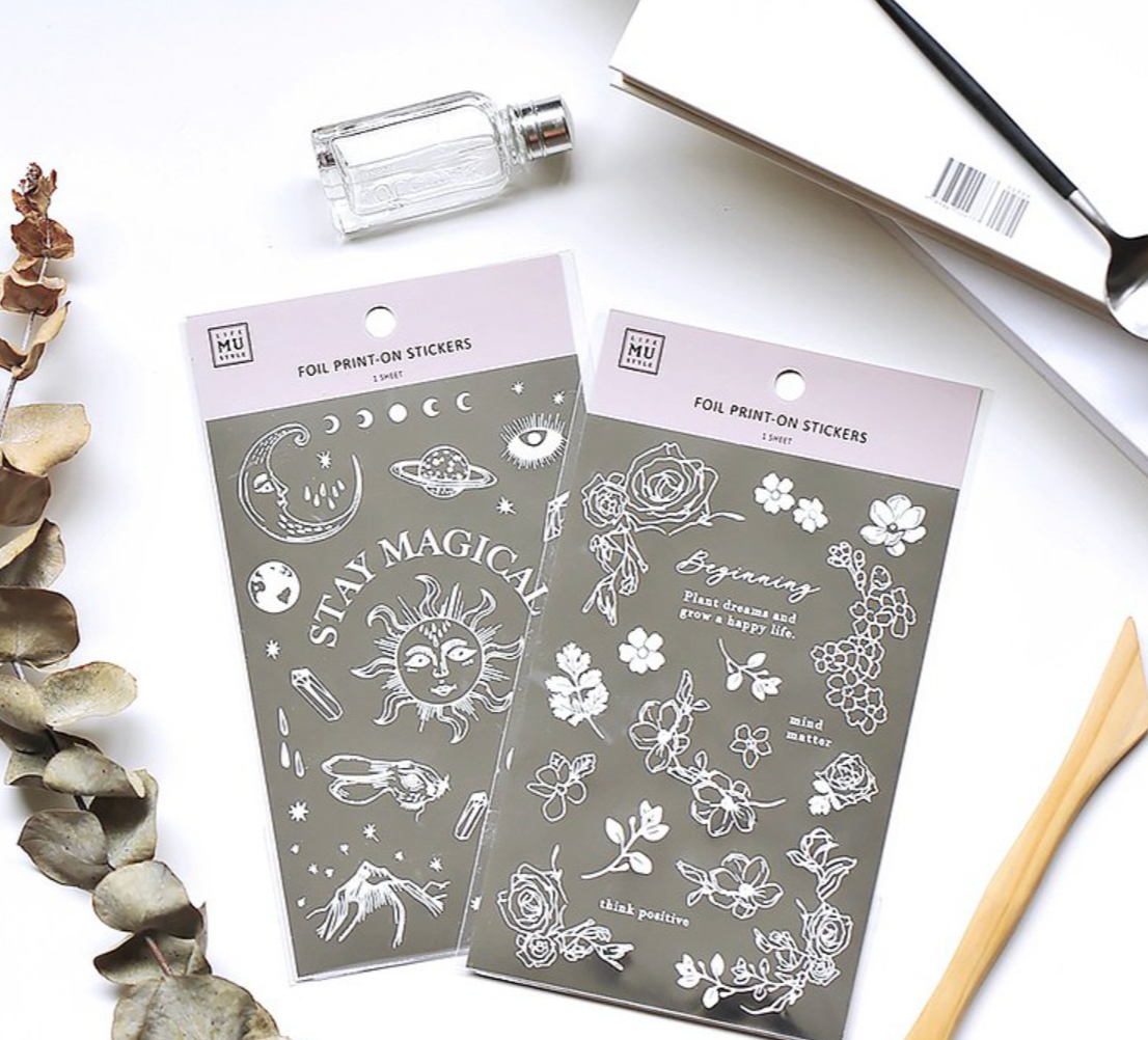 MU Silver Foil Print-On Stickers-02 - Smidapaper Ikigai Shop