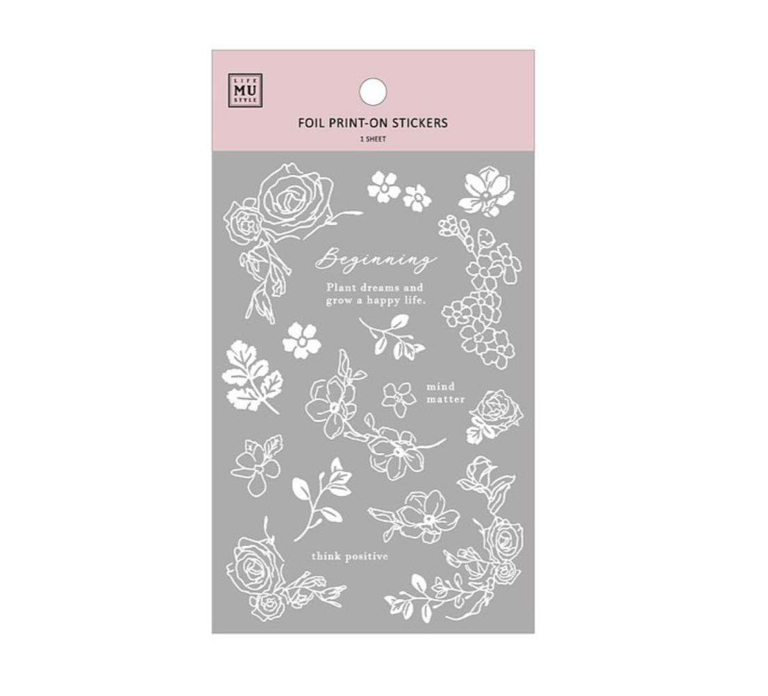 MU Silver Foil Print-On Stickers-03 - Smidapaper Ikigai Shop