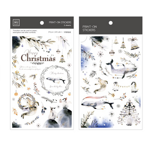 MU Print-On Stickers-Christmas 003: Winter Blues - Smidapaper Ikigai Shop