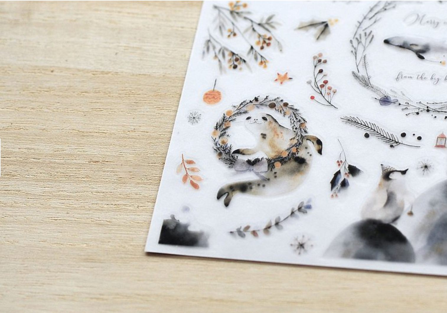 MU Print-On Stickers-Christmas 003: Winter Blues - Smidapaper Ikigai Shop