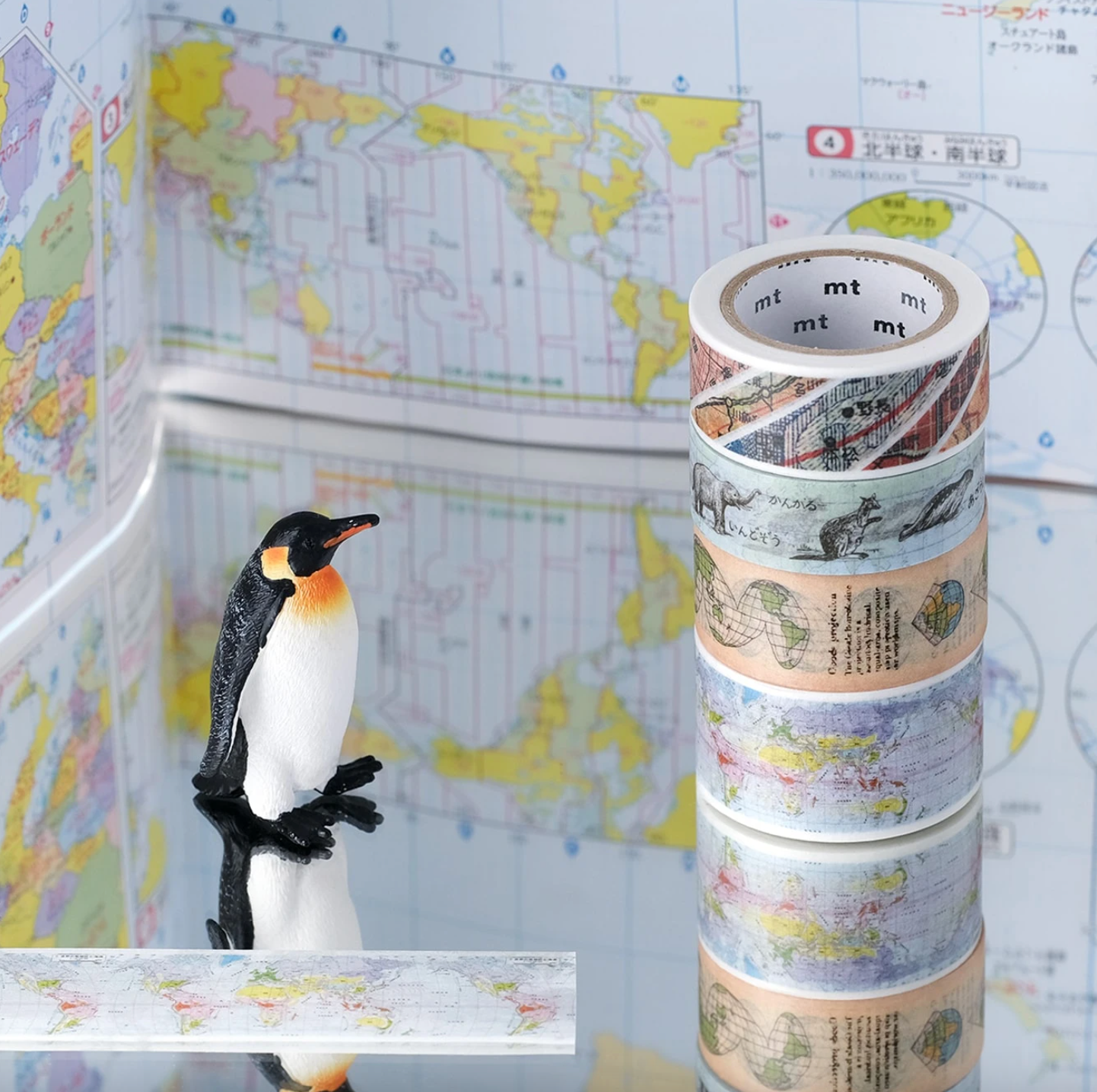 MT ex Washi Tape MTEX1P203: Map Projection - Smidapaper Ikigai Shop