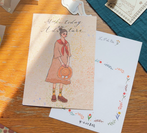 La Dolce Vita Postcard: Grassland Girl - Smidapaper Ikigai Shop