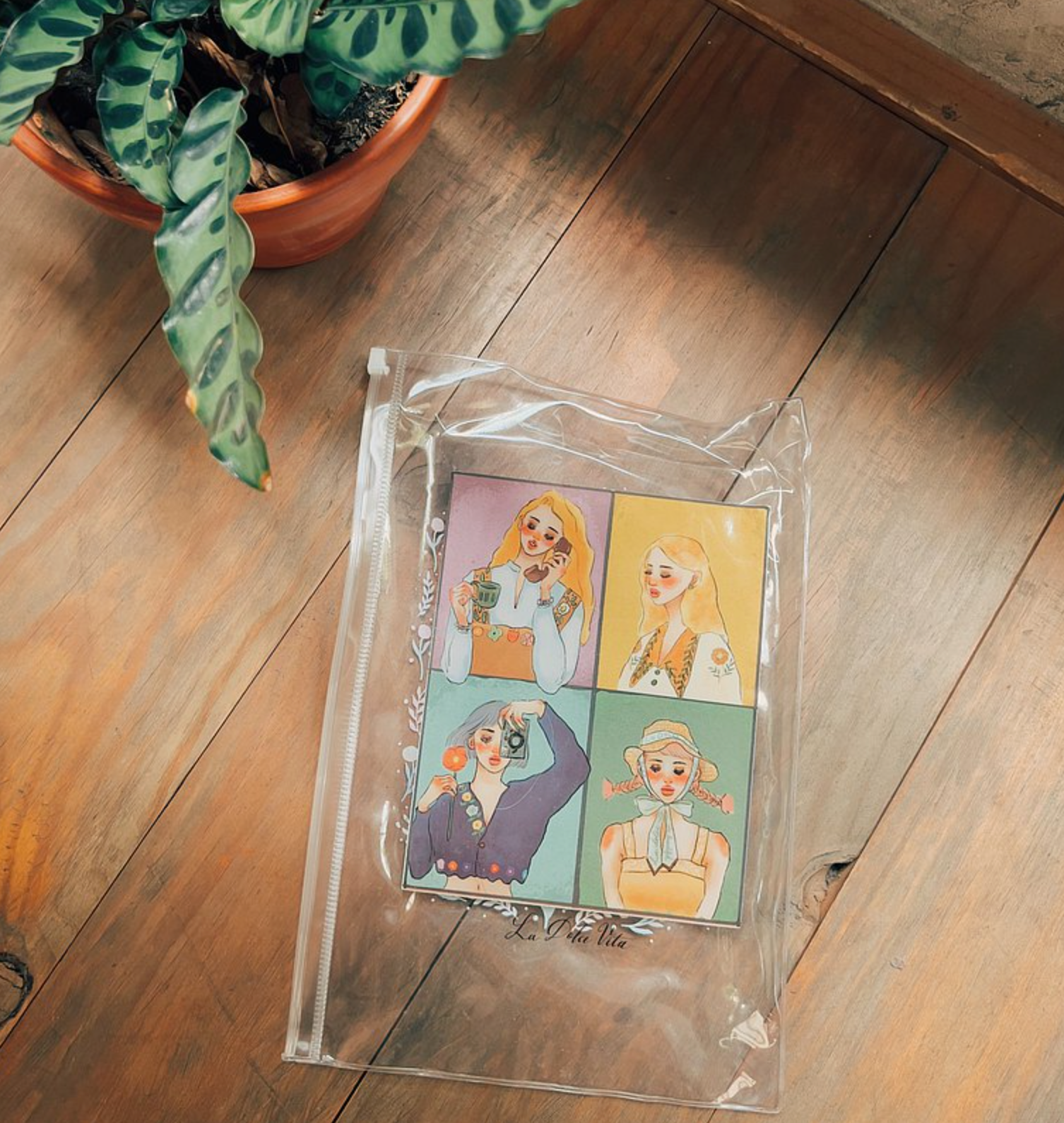 La Dolce Vita Under the Tuscan Sun Plastic Zipper Bag - Smidapaper Ikigai Shop