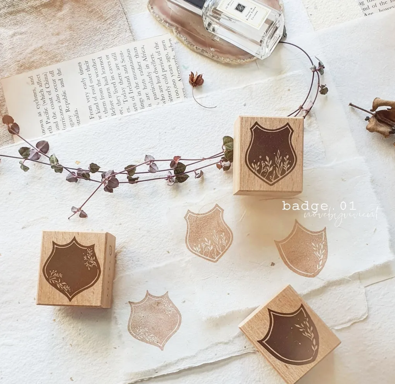 Nove Beyond Rubber Stamp: Badge .01 (set of 3) - Smidapaper Ikigai Shop