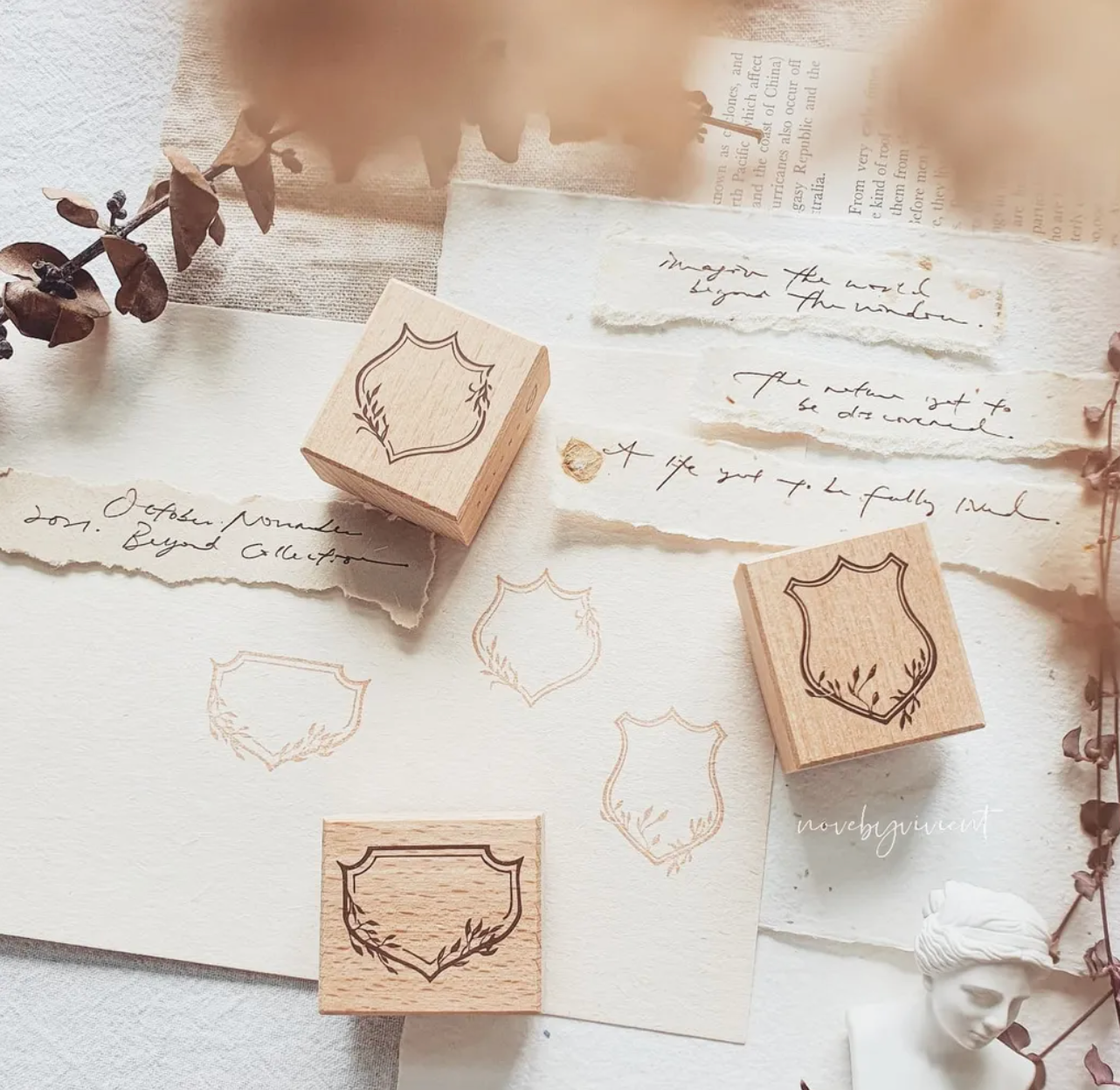 Nove Beyond Rubber Stamp: Badge .02 (set of 3) - Smidapaper Ikigai Shop