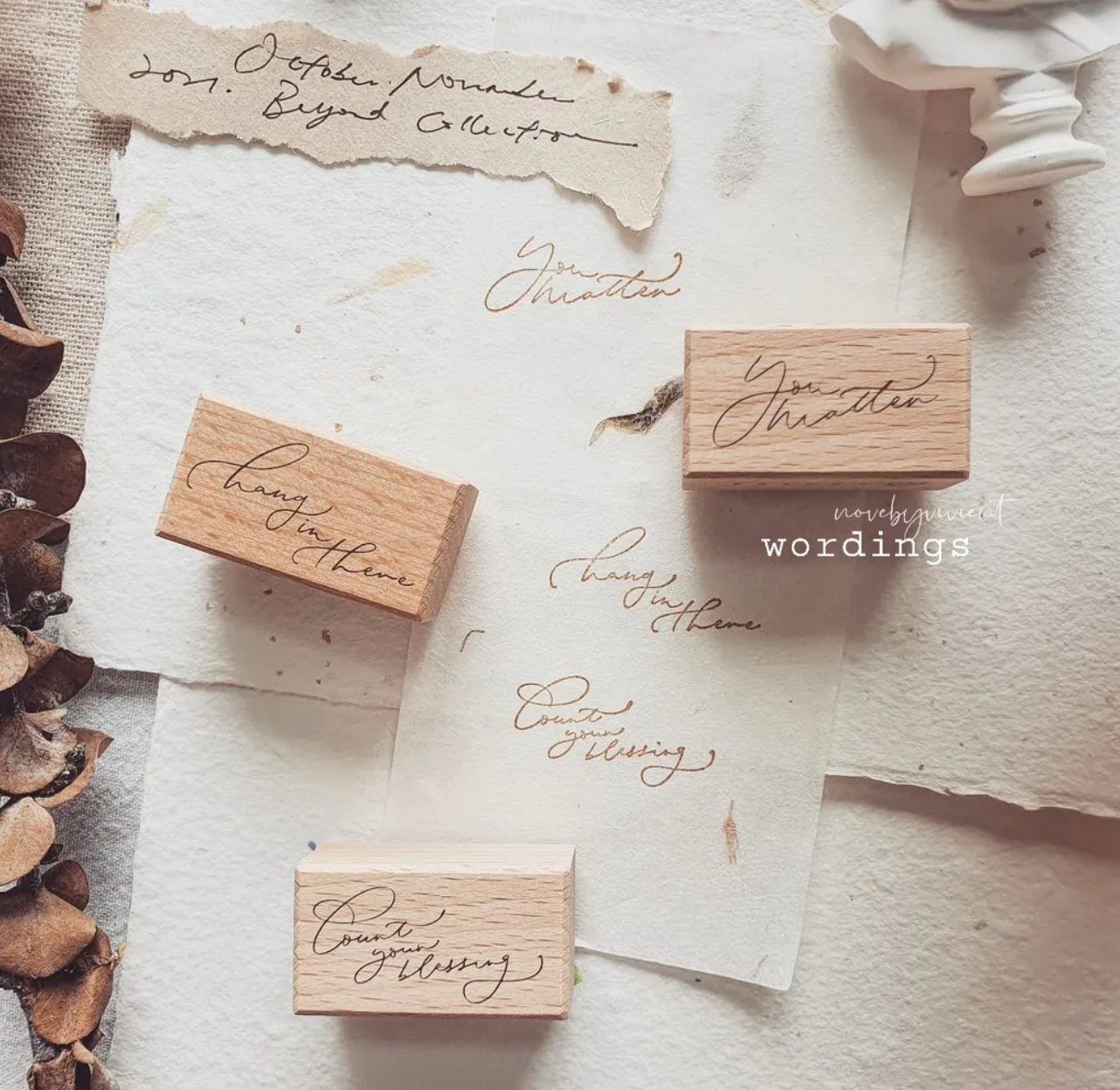 Nove Beyond Rubber Stamp: Wordings (set of 3) - Smidapaper Ikigai Shop
