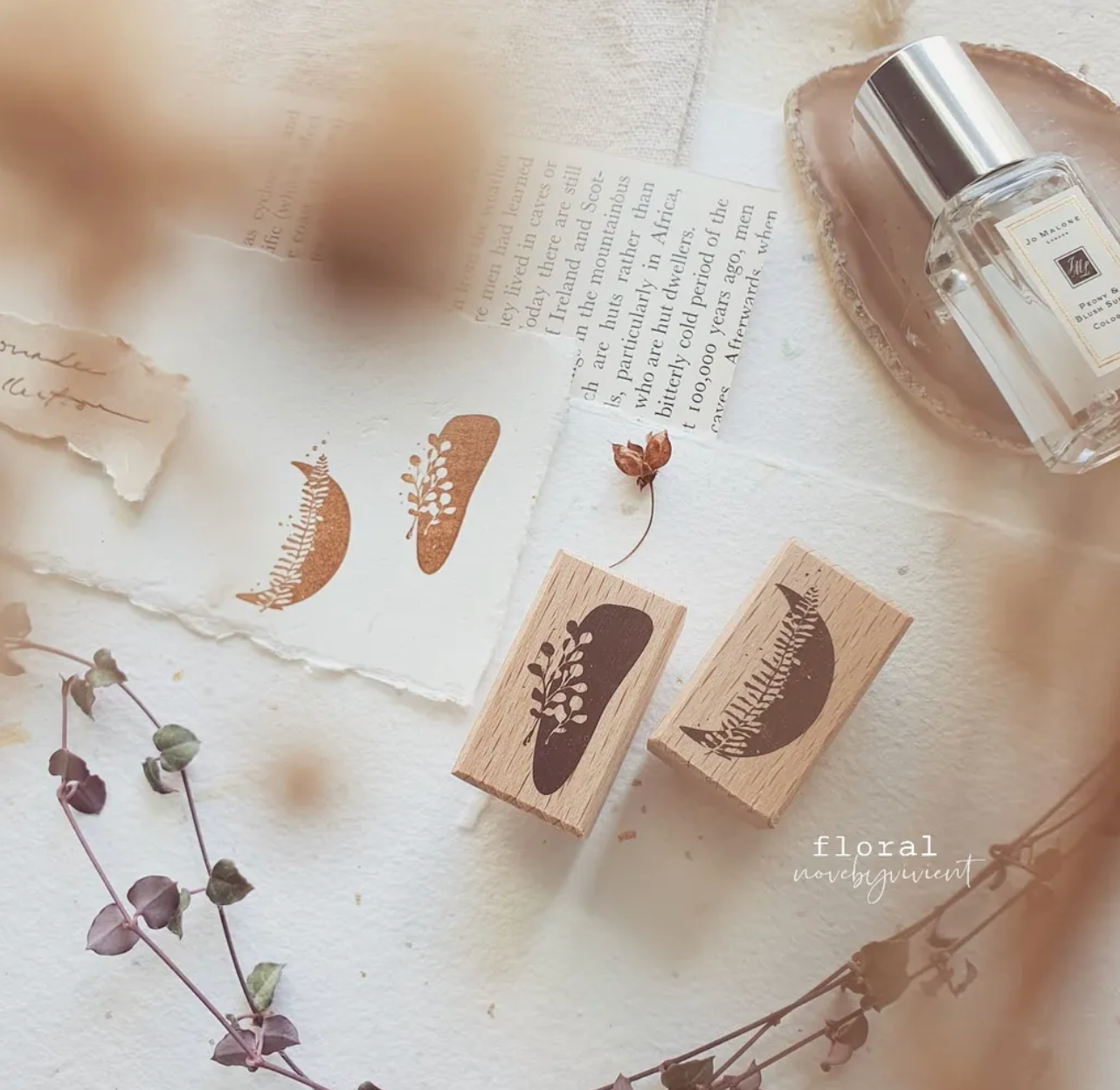 Nove Beyond Rubber Stamp: Floral (set of 2) - Smidapaper Ikigai Shop