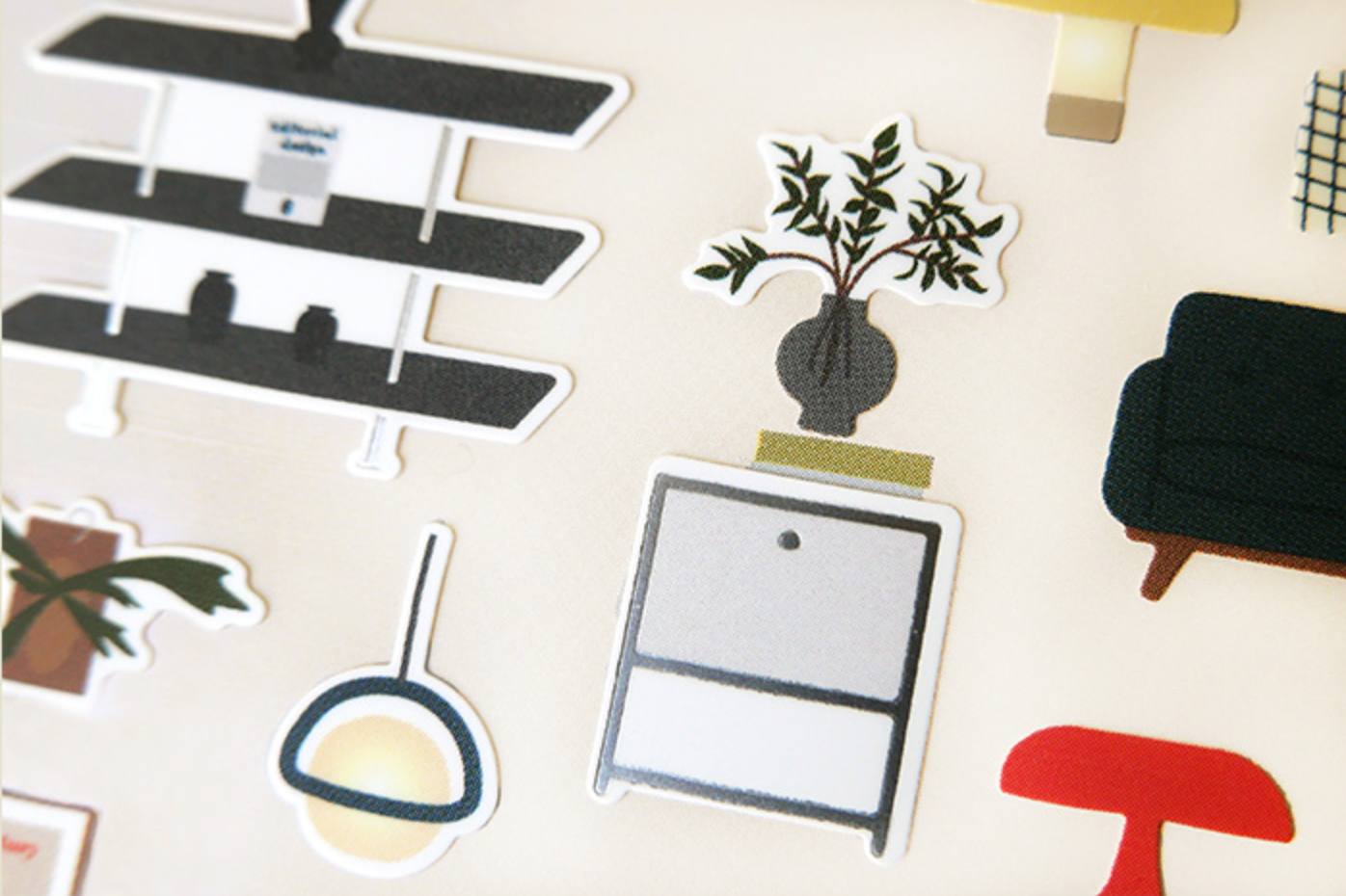 Suatelier Mid-Century Modern Stickers - Smidapaper Ikigai Shop
