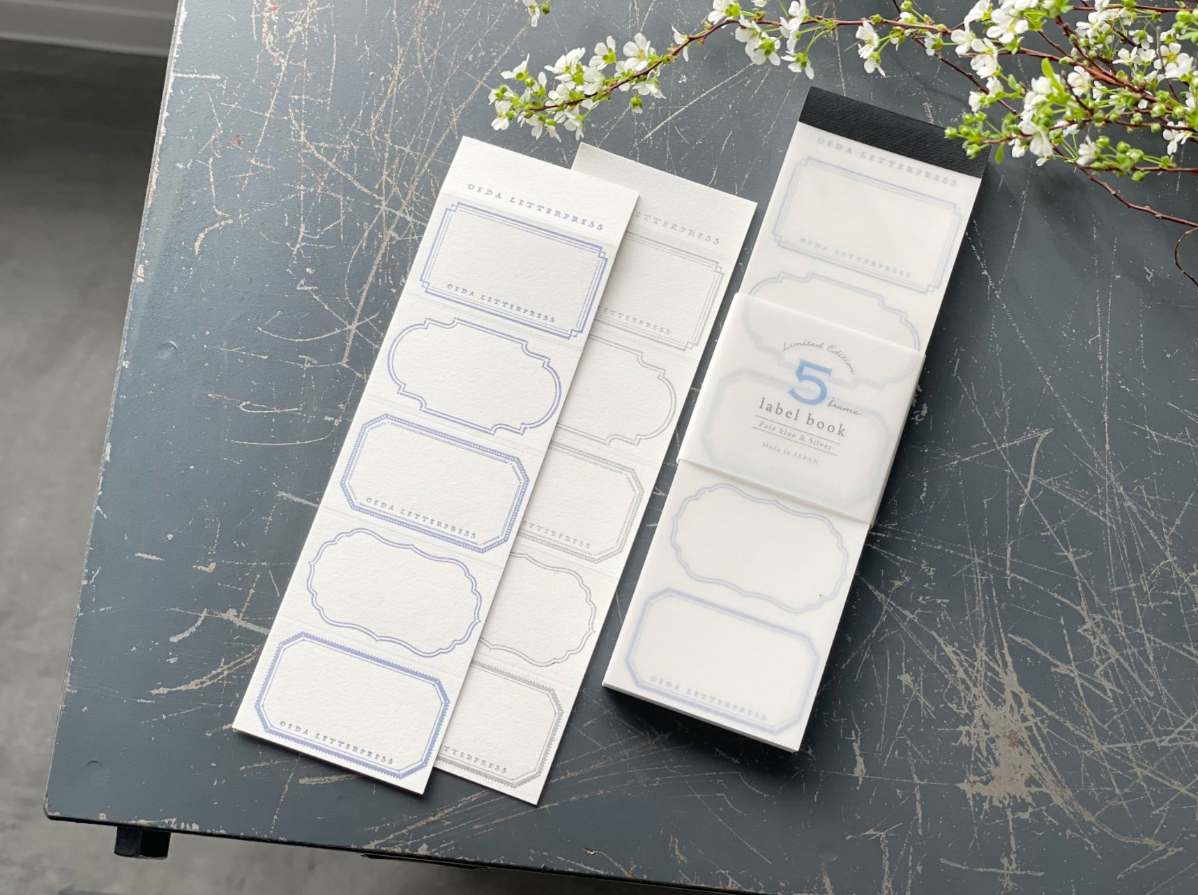 Oeda Limited Letterpress 5 Frame Label Book (3 Colours) - Smidapaper Ikigai Shop