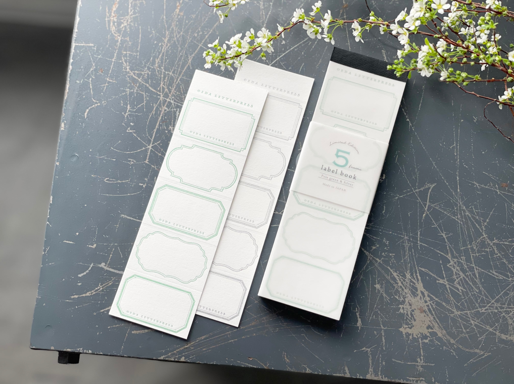 Oeda Limited Letterpress 5 Frame Label Book (3 Colours) - Smidapaper Ikigai Shop