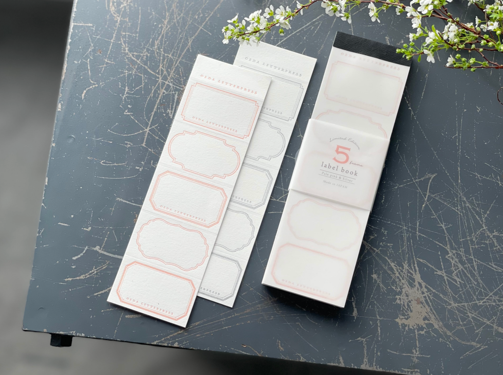 Oeda Limited Letterpress 5 Frame Label Book (3 Colours) - Smidapaper Ikigai Shop