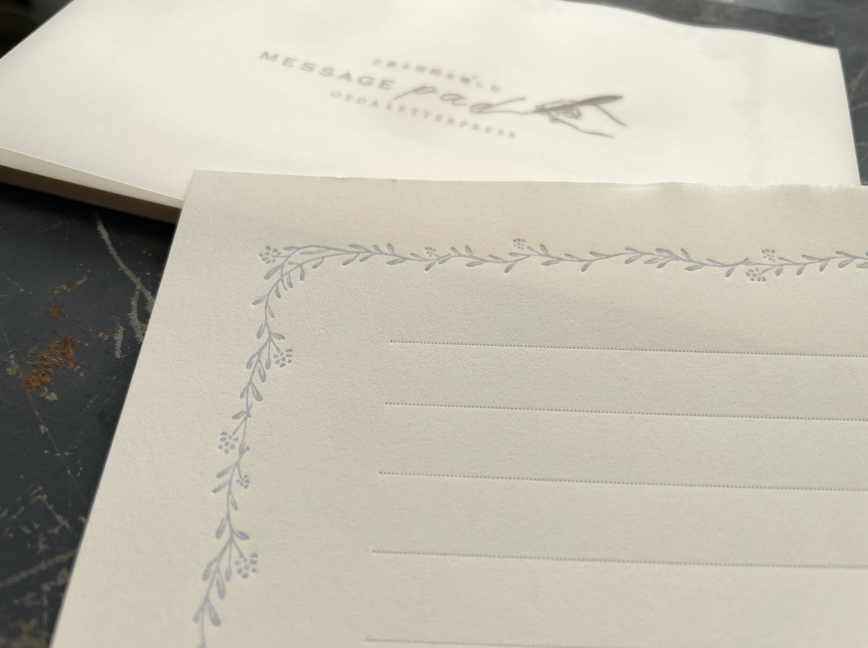 Oeda Letterpress Noble Message Pad (Pale Blue/Pale Green/Pale Pink) - Smidapaper Ikigai Shop
