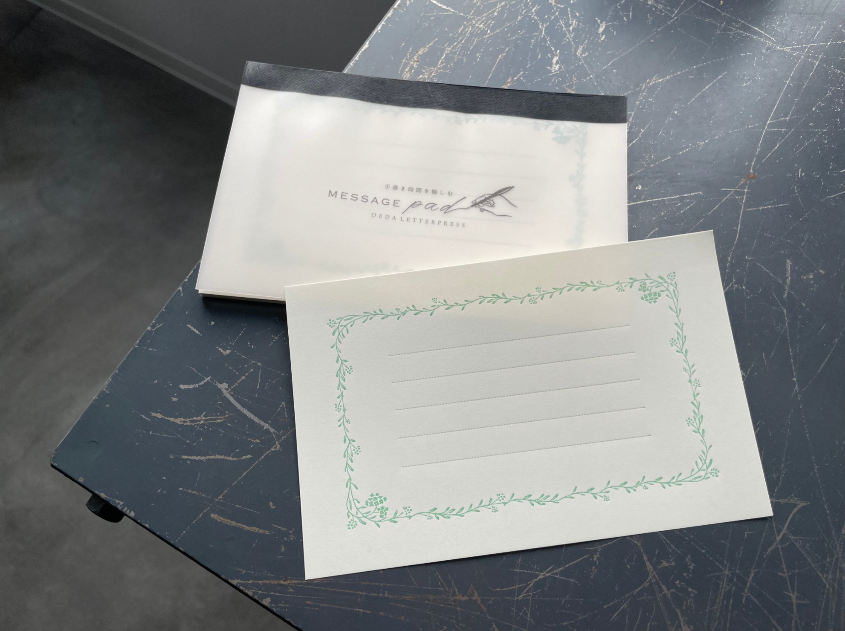Oeda Letterpress Noble Message Pad (Pale Blue/Pale Green/Pale Pink) - Smidapaper Ikigai Shop