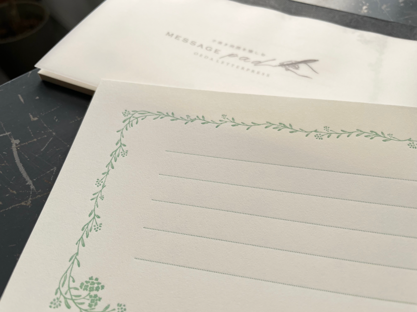 Oeda Letterpress Noble Message Pad (Pale Blue/Pale Green/Pale Pink) - Smidapaper Ikigai Shop