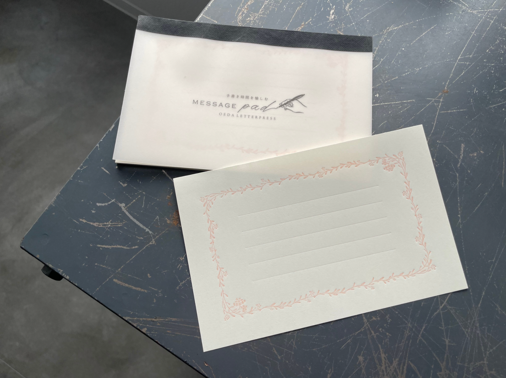 Oeda Letterpress Noble Message Pad (Pale Blue/Pale Green/Pale Pink) - Smidapaper Ikigai Shop