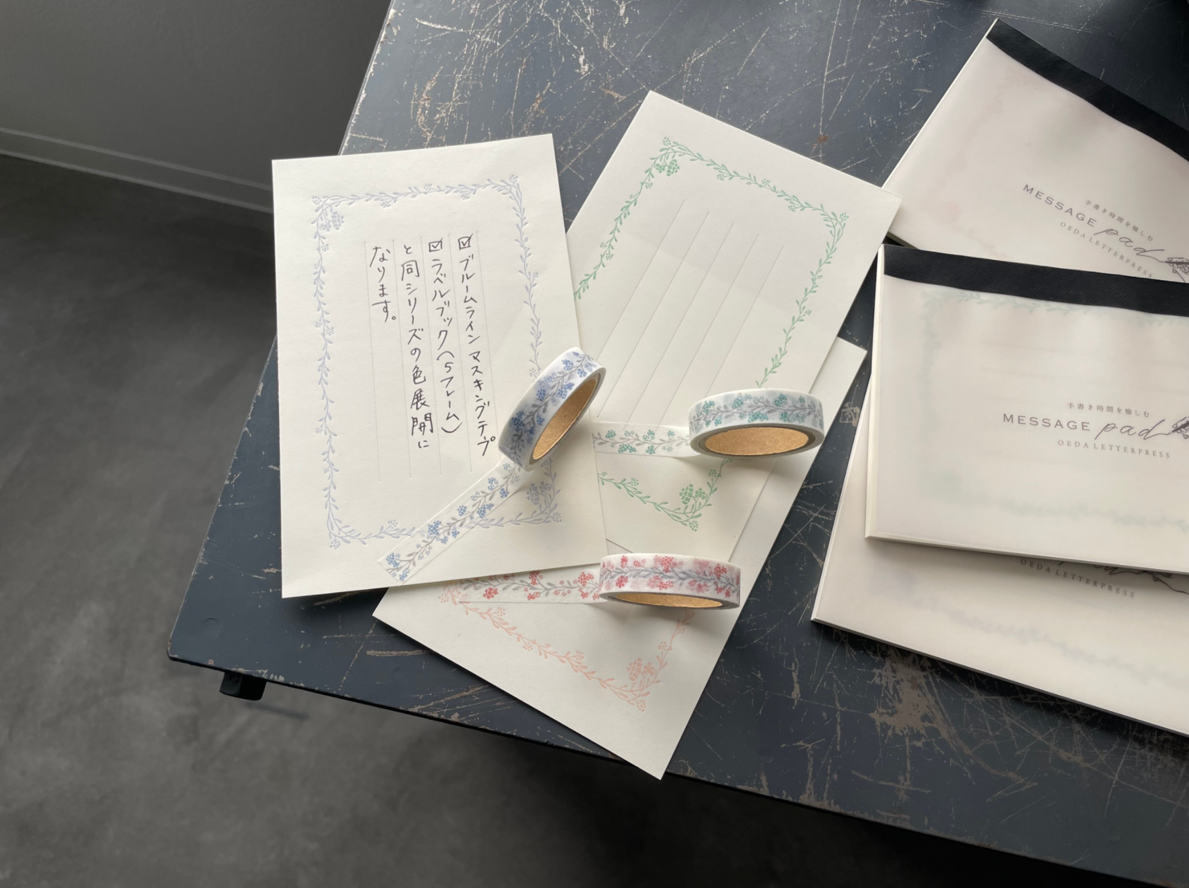 Oeda Letterpress Noble Message Pad (Pale Blue/Pale Green/Pale Pink) - Smidapaper Ikigai Shop