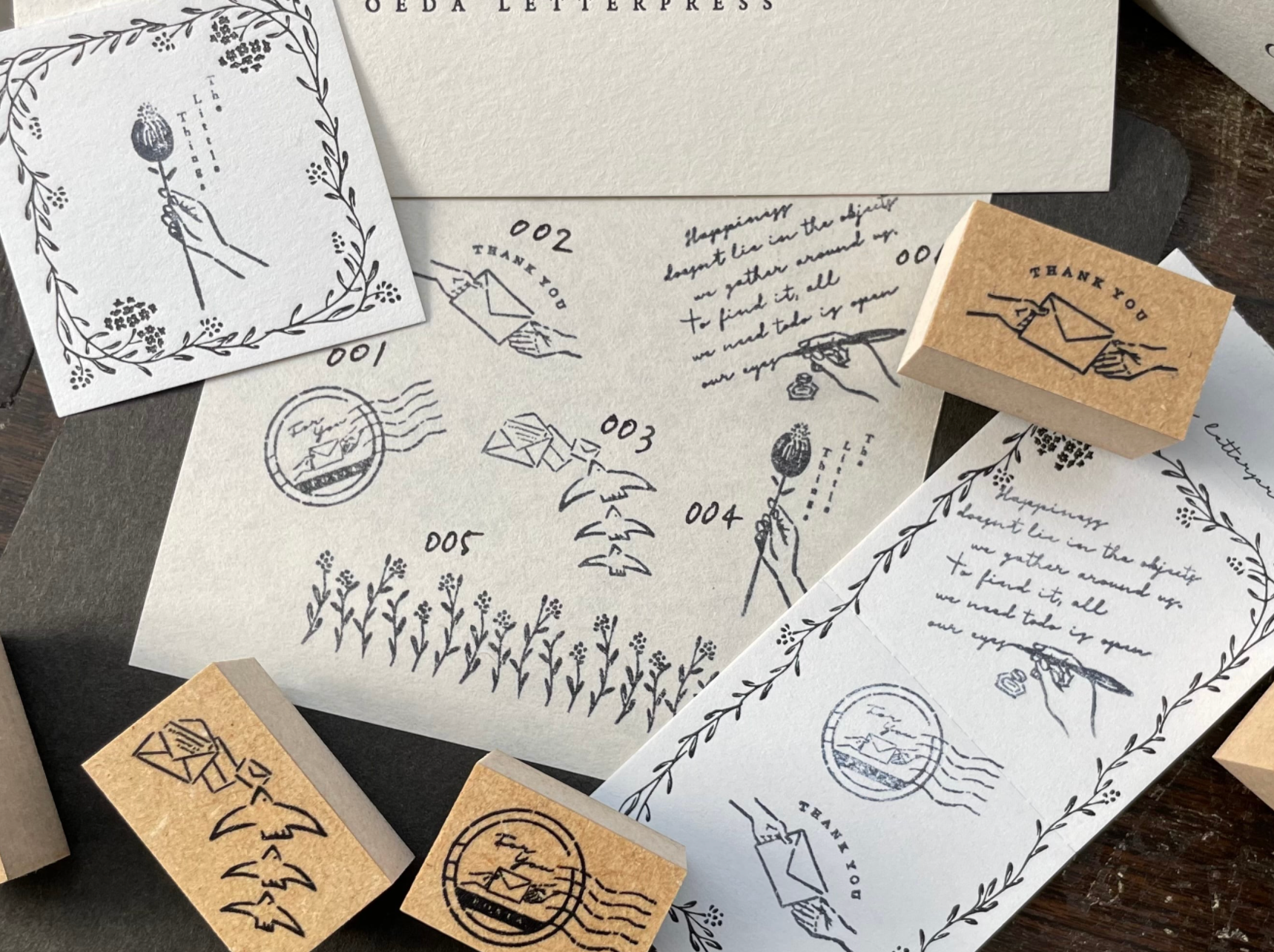 Oeda Letterpress Rubber Stamp Box - Smidapaper Ikigai Shop