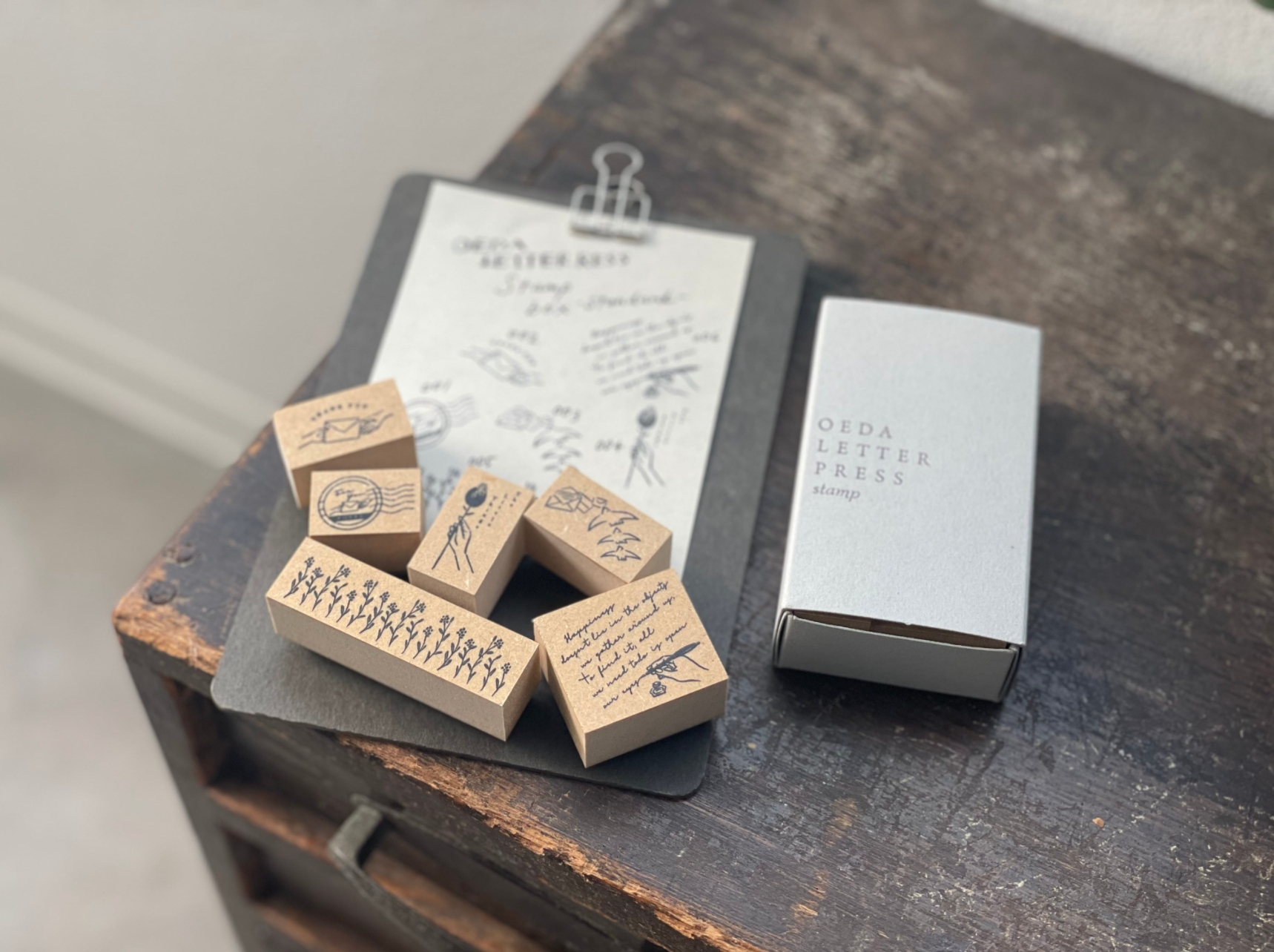Oeda Letterpress Rubber Stamp Box - Smidapaper Ikigai Shop