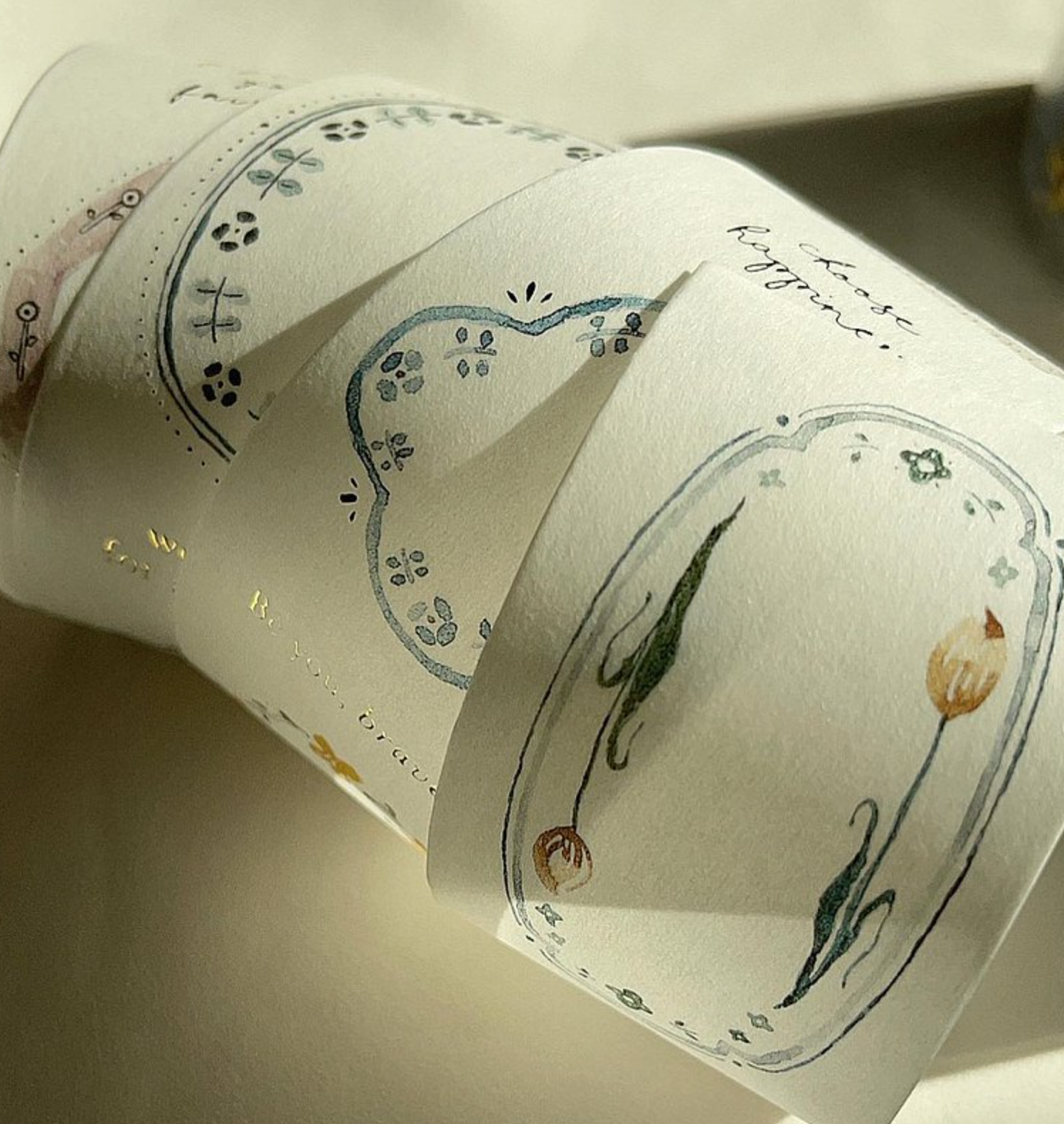 Pion Plate Paper Tape (with bronze hot stamping)