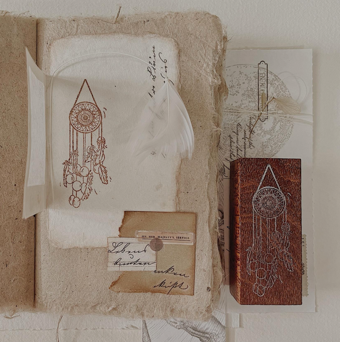 Jieyanow Atelier: Dreamcatcher Rubber Stamp
