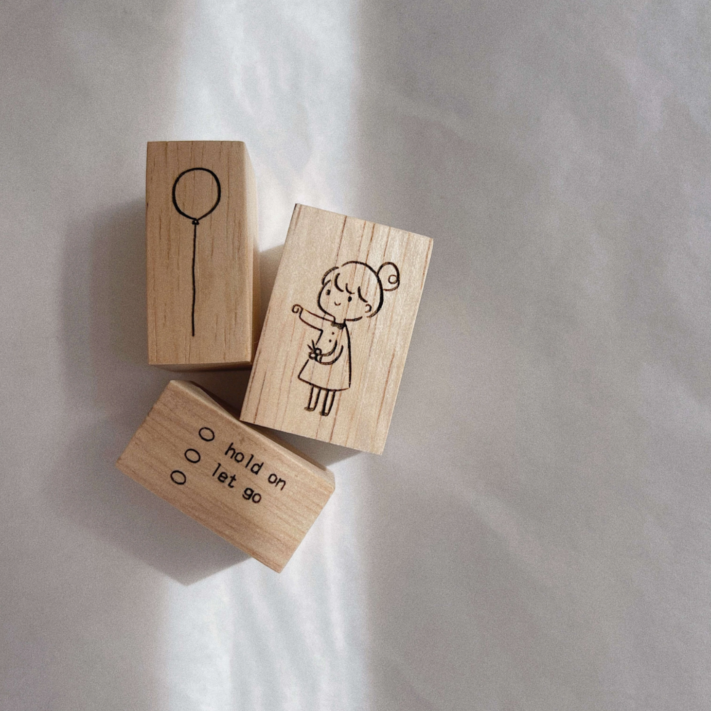 Inner Side of Me Rubber Stamp: Girl with Balloon (set of 3)