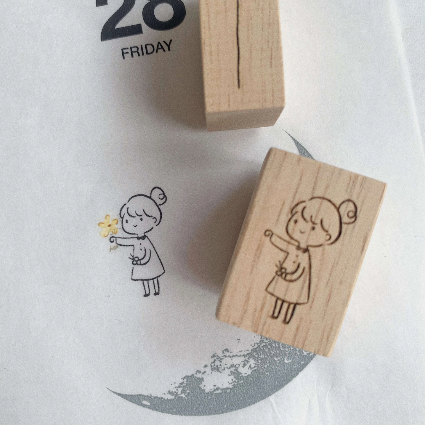 Inner Side of Me Rubber Stamp: Girl with Balloon (set of 3)