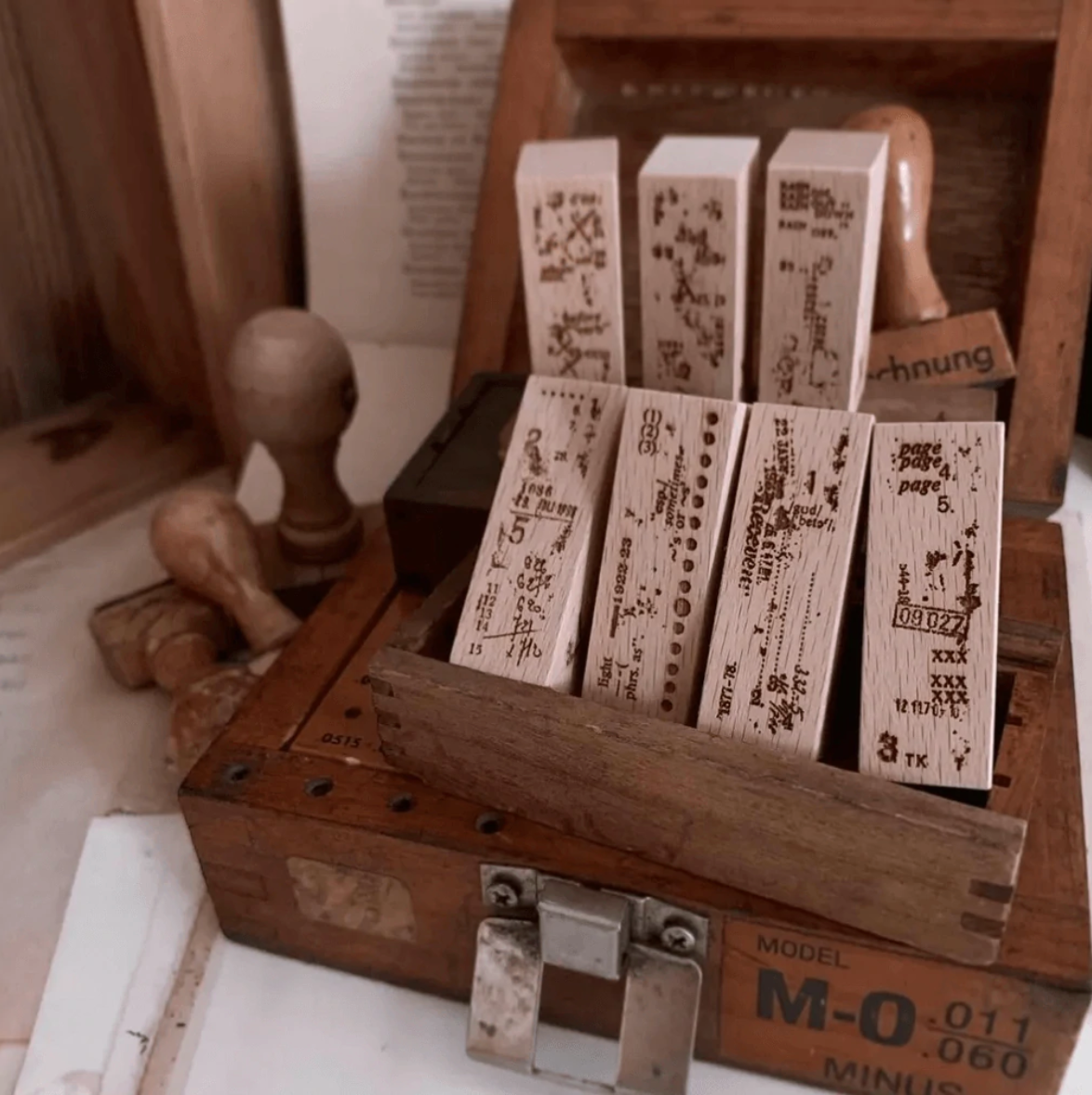 PlusMinus Film Noir Rubber Stamp Set (Set of 7)