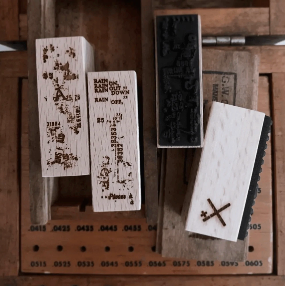 PlusMinus Film Noir Rubber Stamp Set (Set of 7)