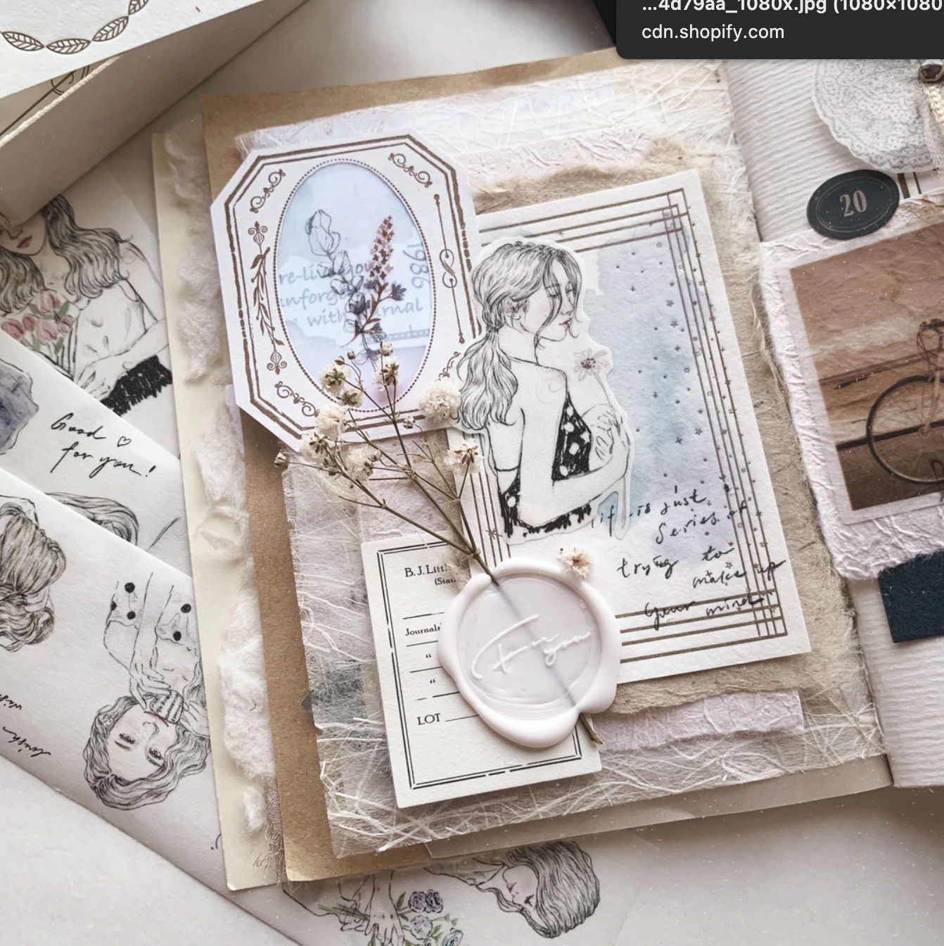 Vintage Frame-Mini Notepad Oeda Letterpress x Journal Pages