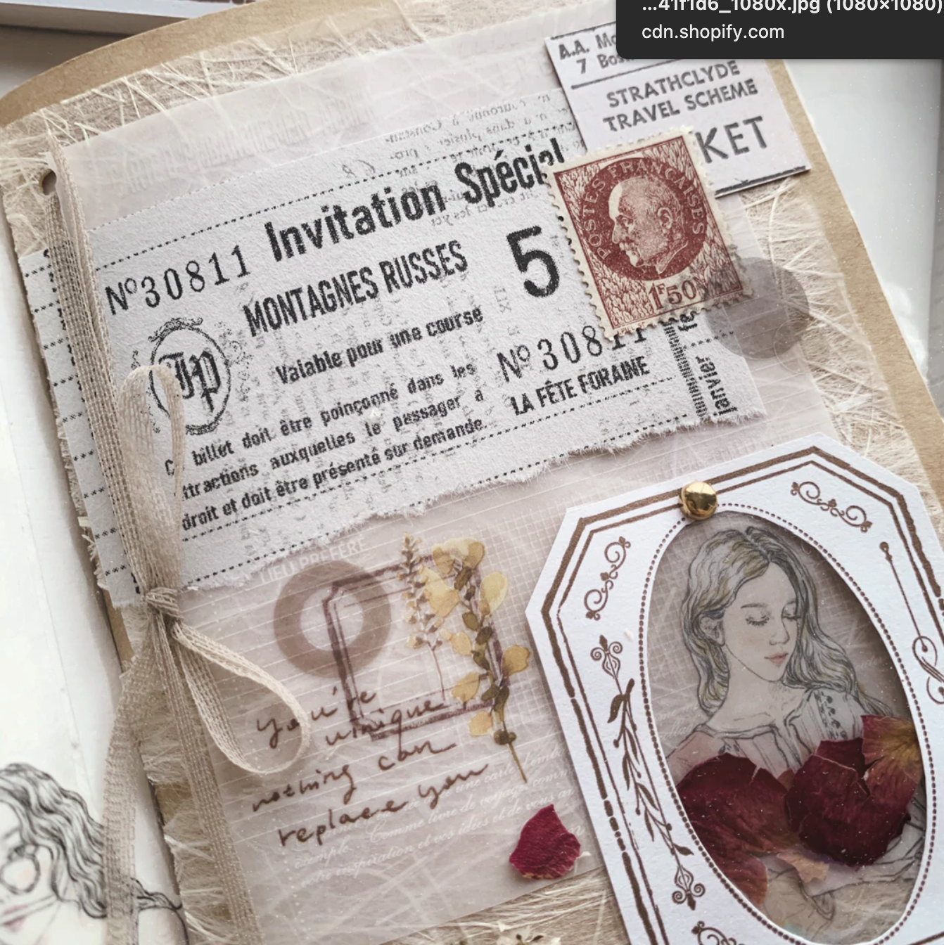 Vintage Frame-Mini Notepad Oeda Letterpress x Journal Pages