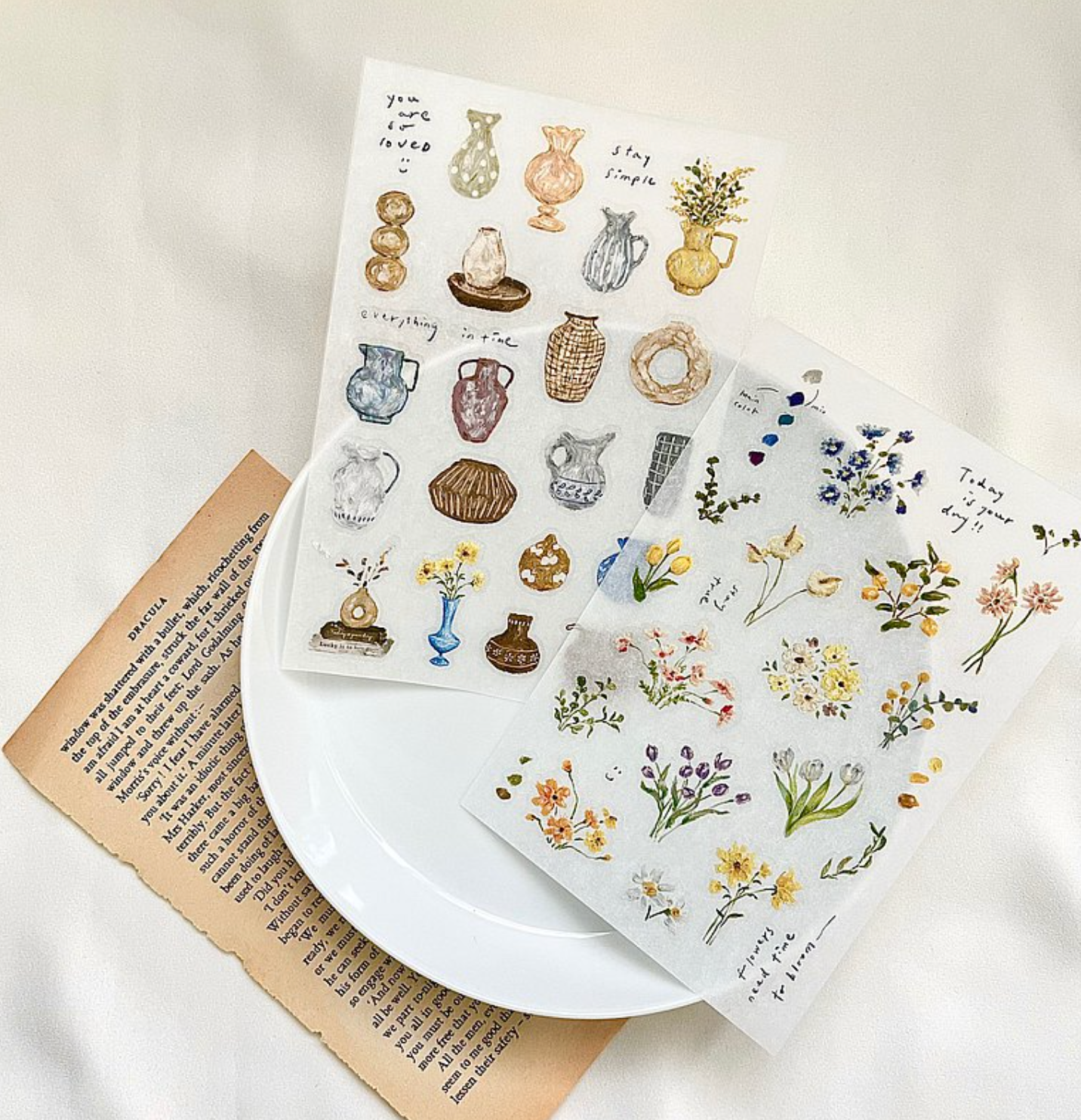 Pion Flowers of Spring Transfer Sticker (Pack of 2)