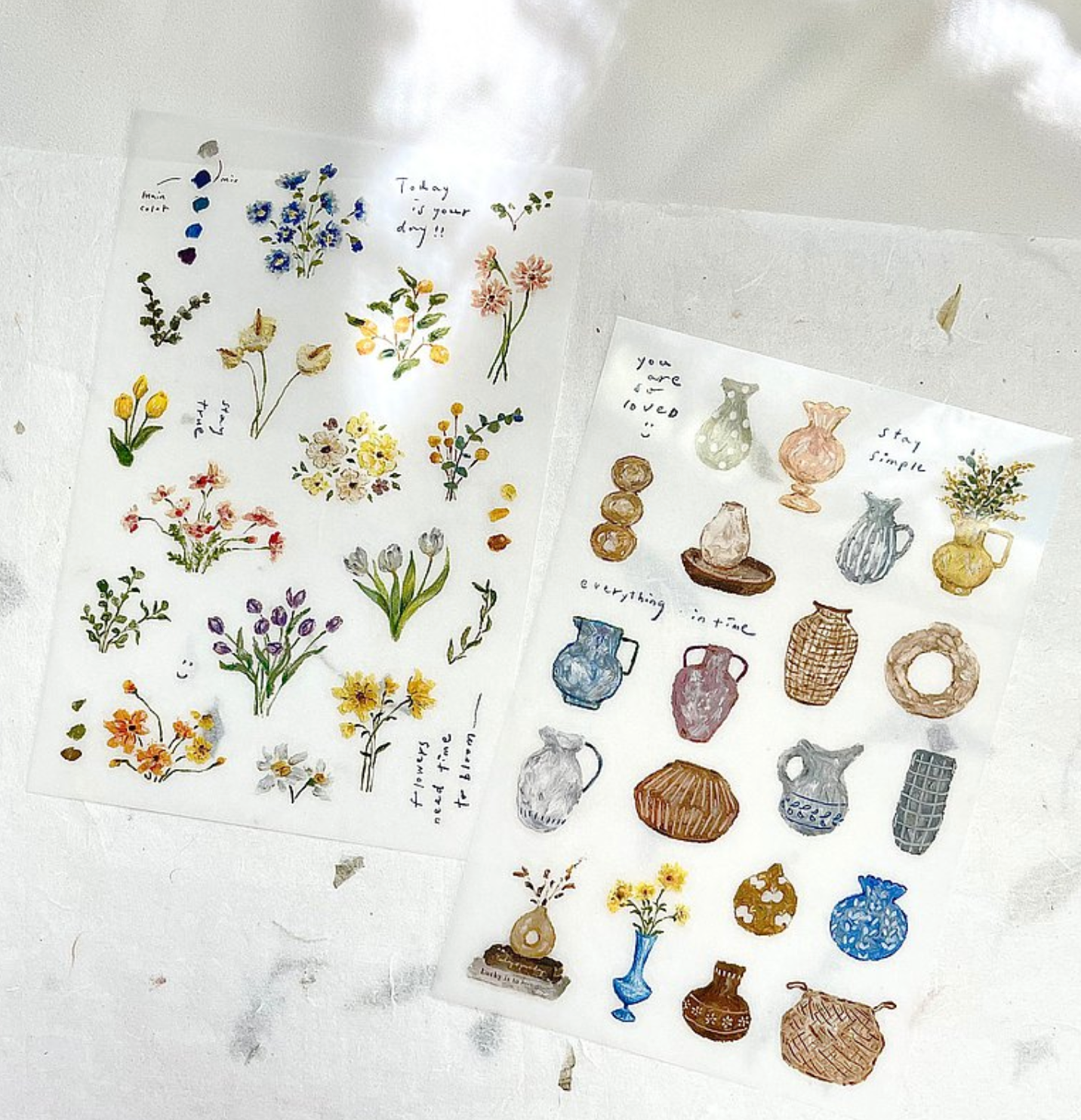 Pion Flowers of Spring Transfer Sticker (Pack of 2)