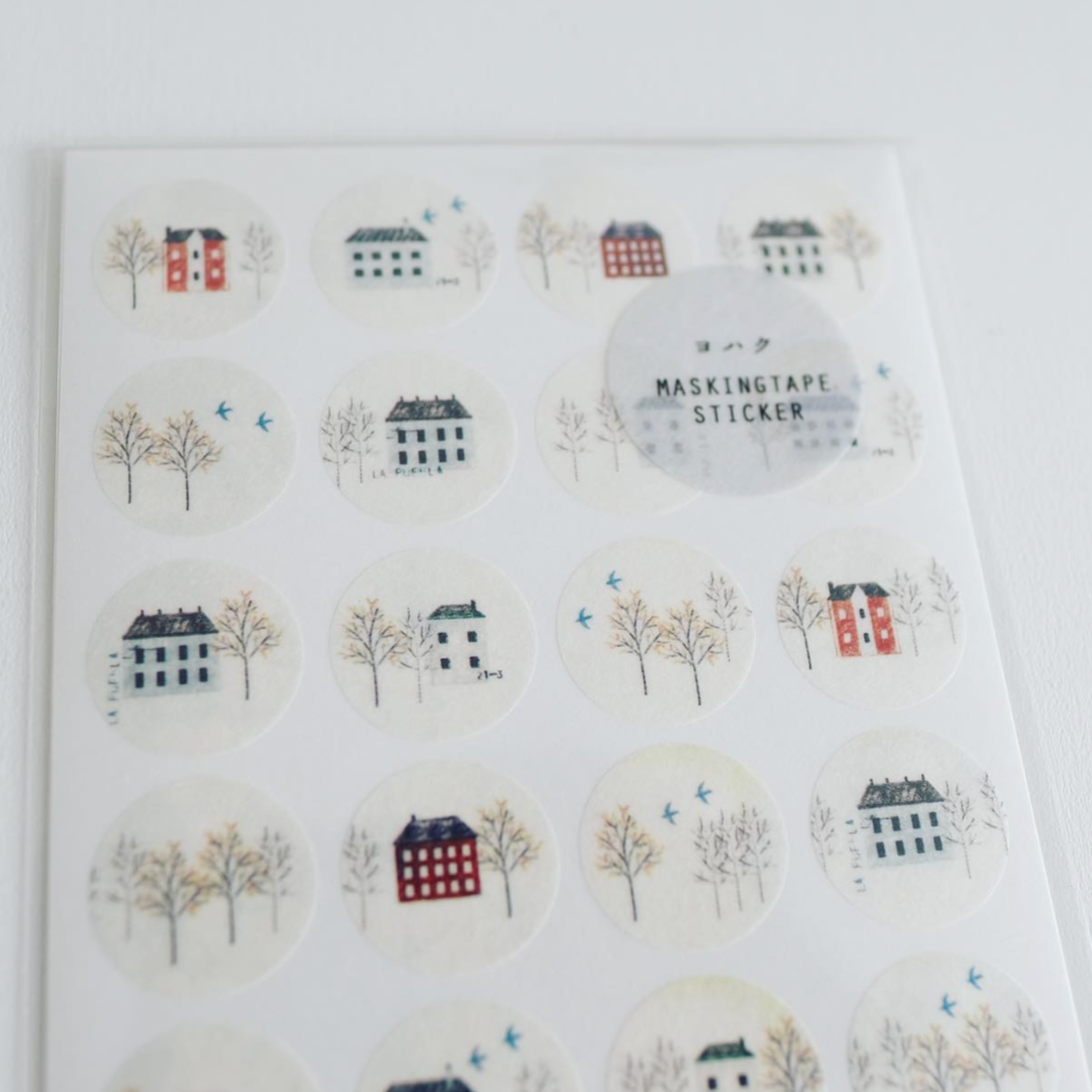 Yohaku Original Round Sticker Sheet- (M-080) Itukanomachikado