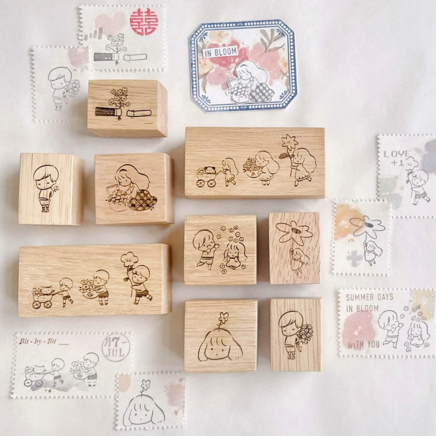 A Summer Blossoms between You and Me Rubber Stamps (9 designs)