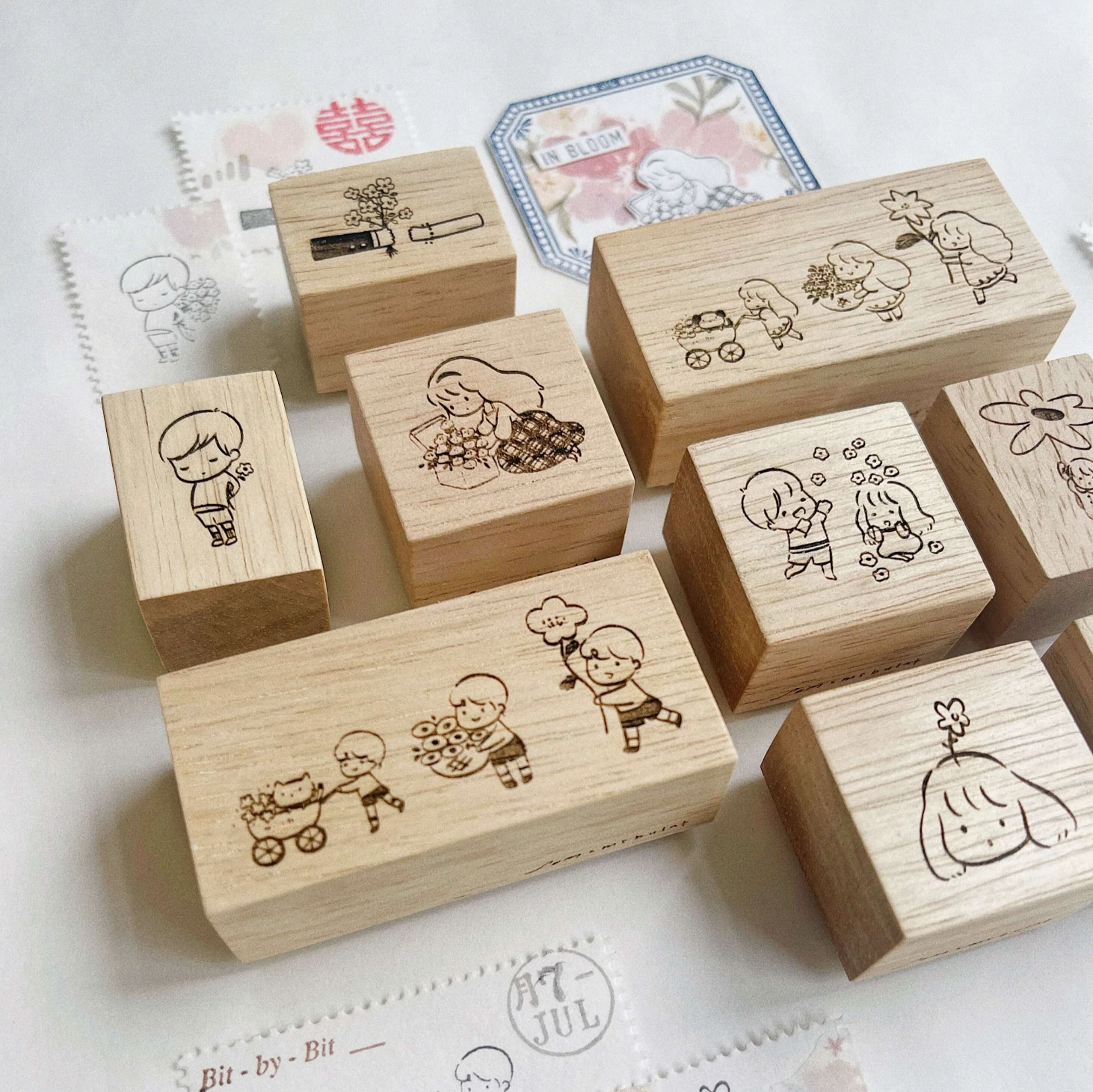 A Summer Blossoms between You and Me Rubber Stamps (9 designs)