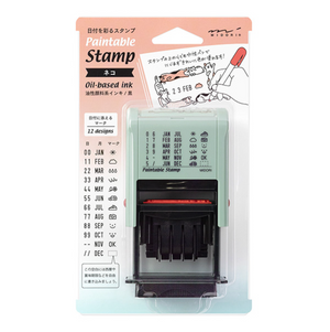 Midori Paintable Rotating Date Stamp: Cat