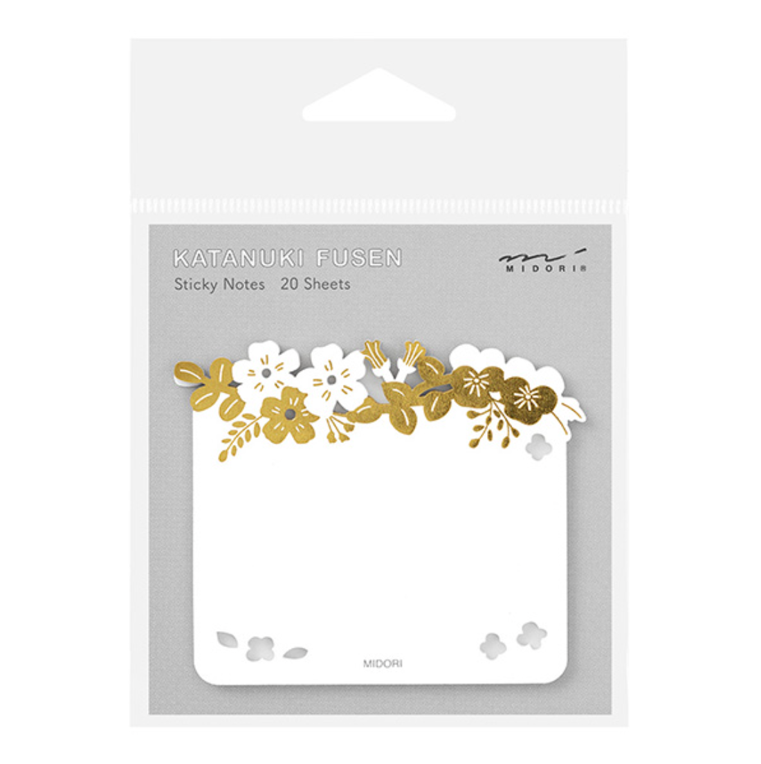 Midori Katanuki Fusen Sticky Notes-Foiled Flowers