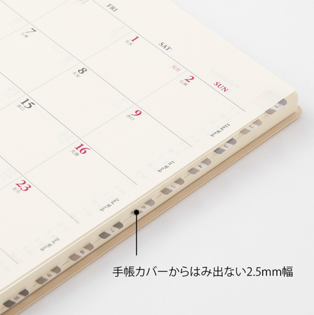 Midori Schedule Mini Tab Stickers-Gray
