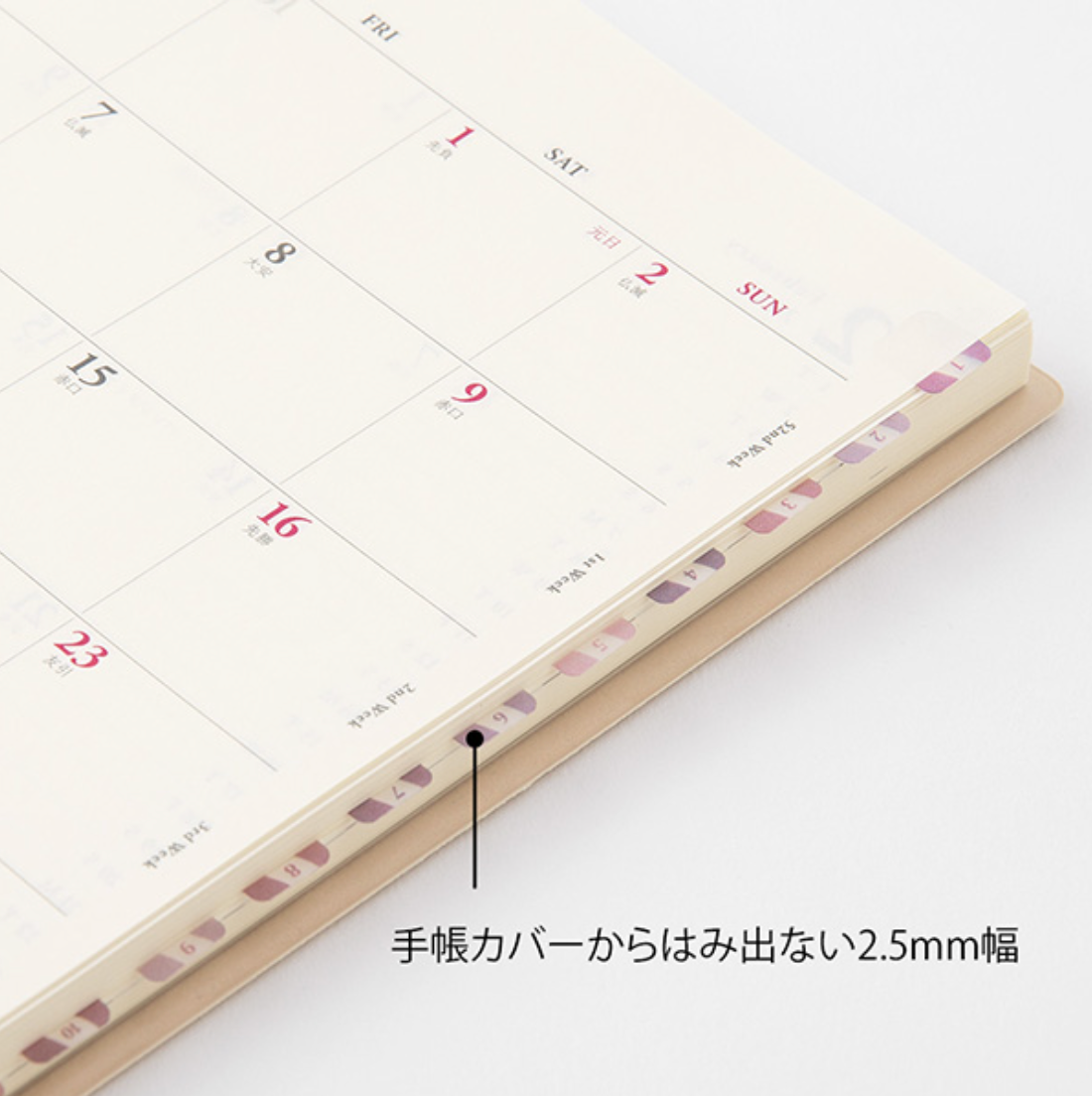 Midori Schedule Mini Tab Stickers-Pink