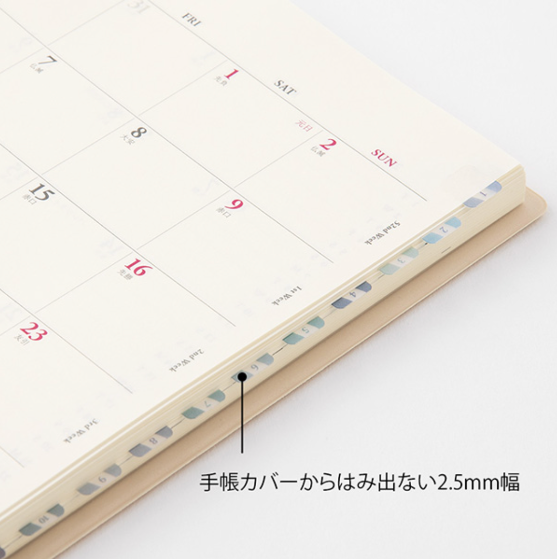 Midori Schedule Mini Tab Stickers-Blue