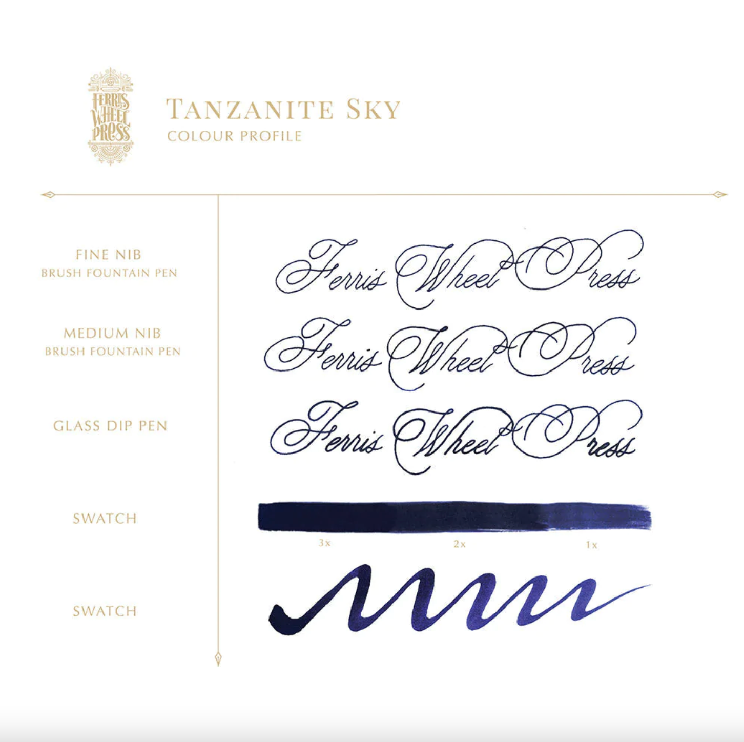 Ferris Wheel Press Fountain Pen Ink 38ml: Tanzanite Sky