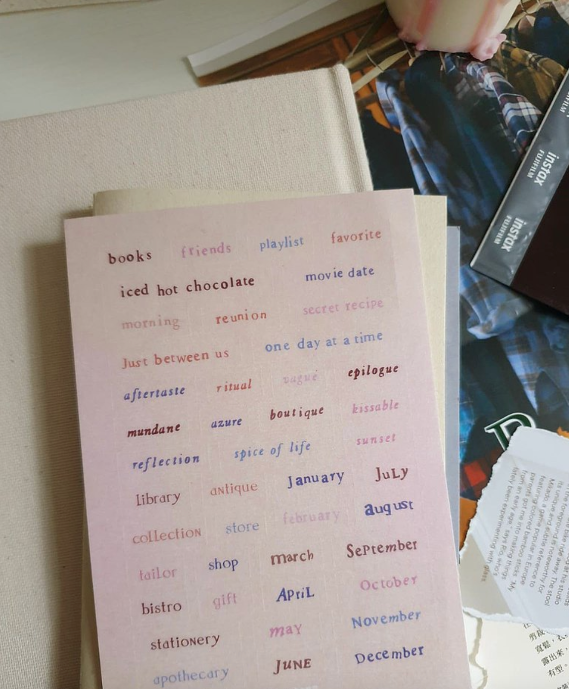 Yeoncharm Blush & Words Sticker Sheet (pack of 2)