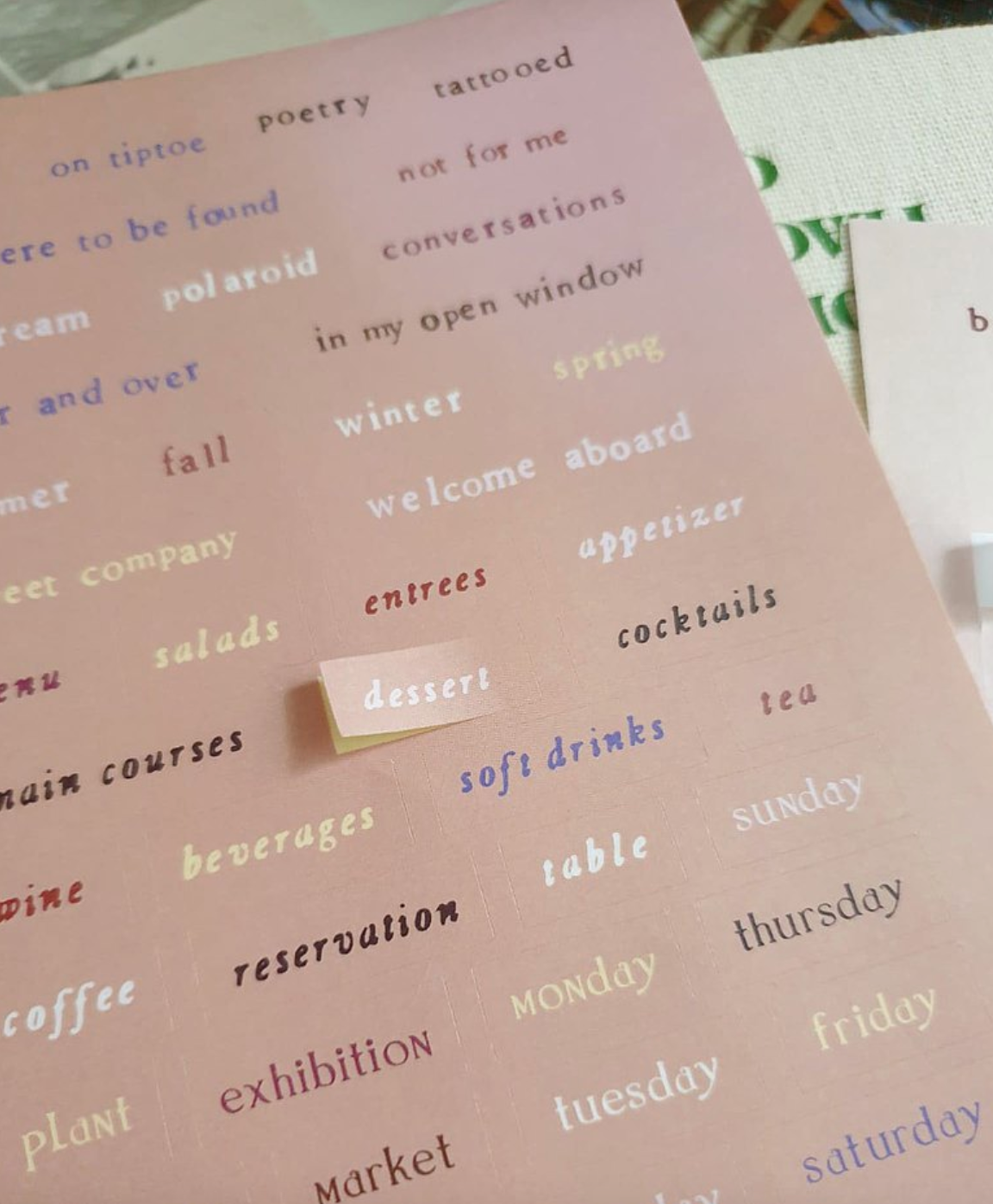 Yeoncharm Blush & Words Sticker Sheet (pack of 2)