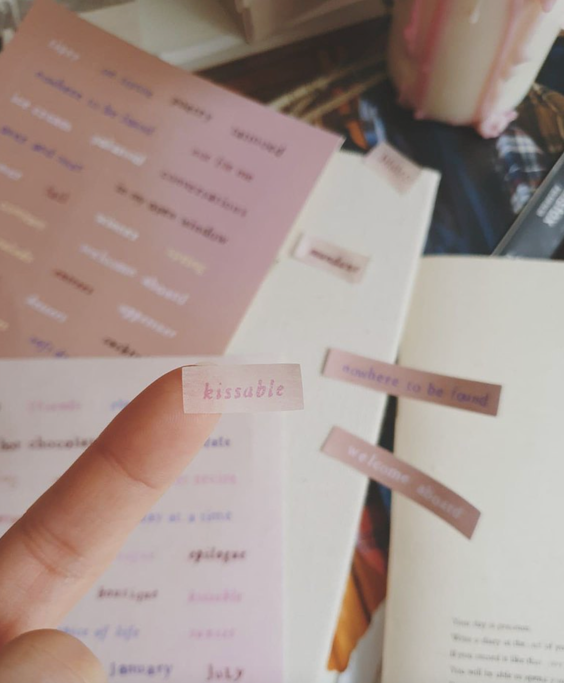 Yeoncharm Blush & Words Sticker Sheet (pack of 2)